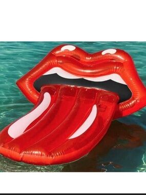 SunnyLife Rolling Stones Tongue & Lips aka Hot Lips Deluxe Sit-On Float - New